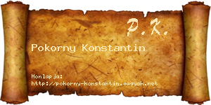 Pokorny Konstantin névjegykártya